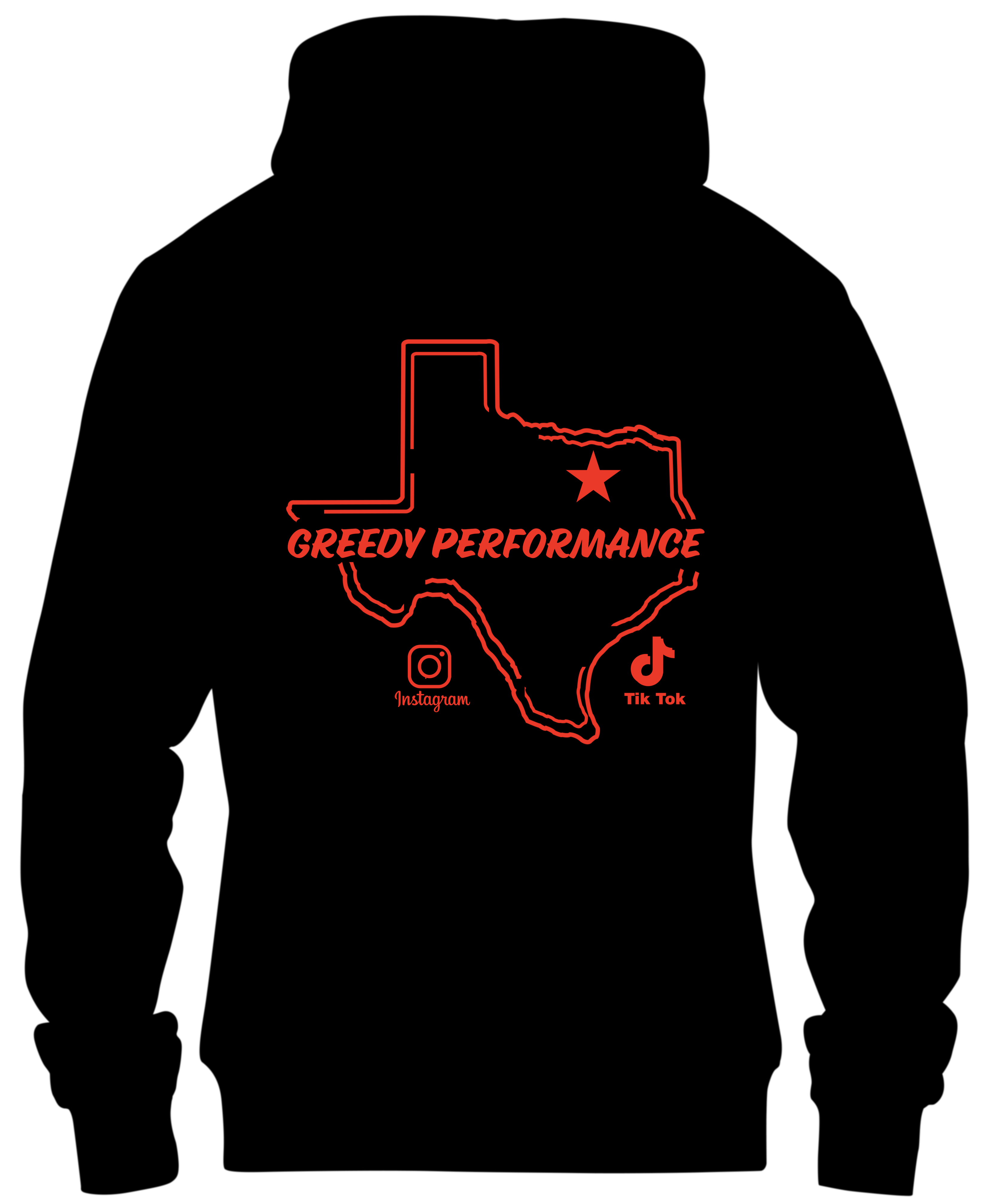 Black hoodie with red TX logo