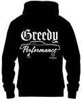 Black hoodie with white MC logo