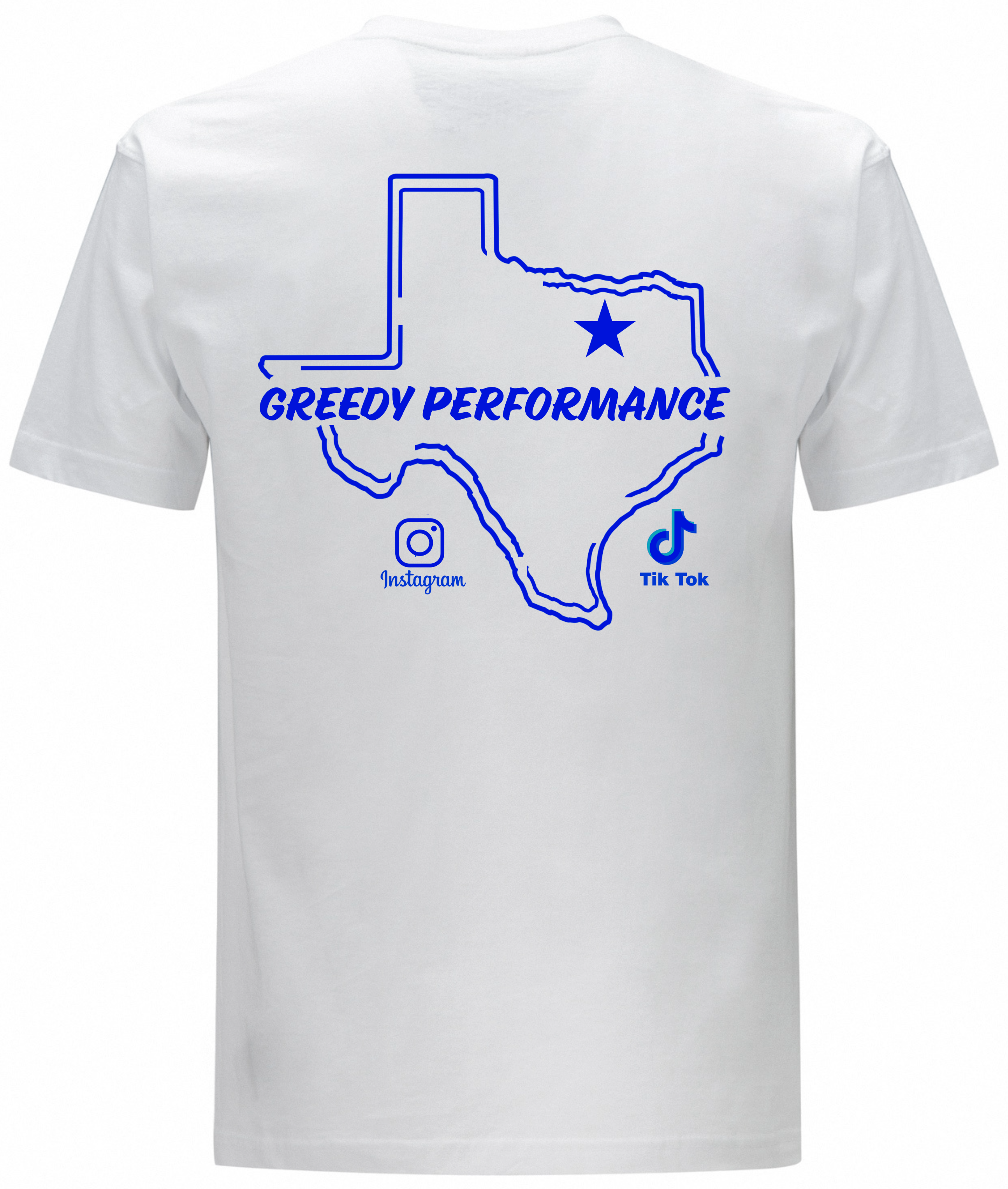 Dry fit tshirt with blue TX logo